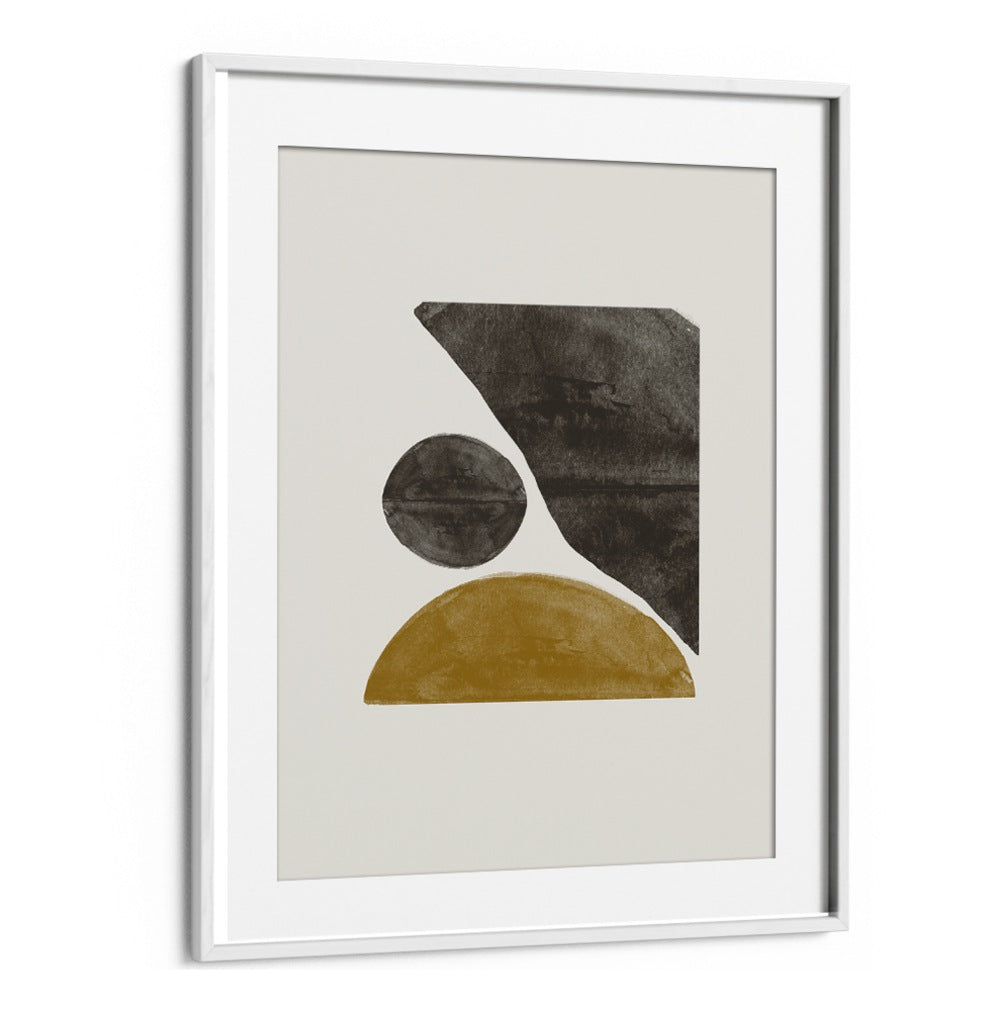 Stylish NEW OBJECTS NO.I, GEOMETRIC ART PRINTS in a modern frame, perfect for enhancing contemporary decor.