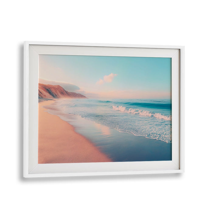 Serene PACIFIC BEACH scene in elegant frame, perfect for coastal decor lovers. Explore more BEACH PAINTINGS today!