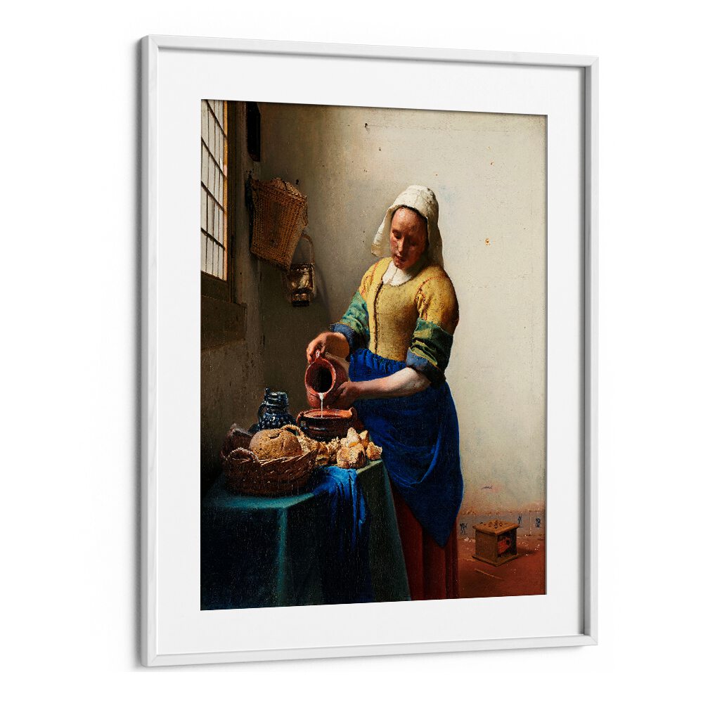 THE MILKMAID (CA. 1660)  BY JOHANNES VERMEER, VINTAGE PAINTINGS