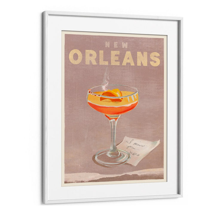 NEW ORLEANS COCKTAIL TRAVEL POSTER BY THE WHISKEY GINGER , BAR POSTERS , BAR ART PRINTS