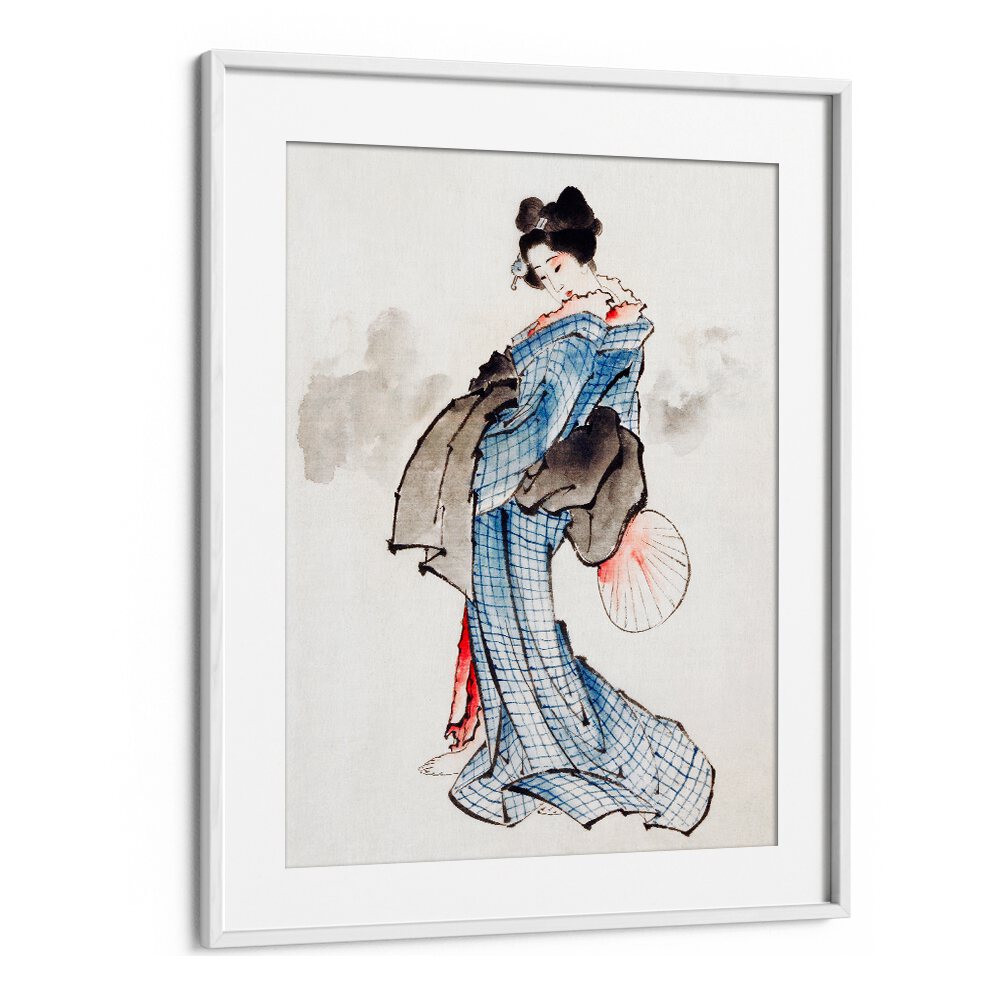 JAPANESE WOMAN (1760-1849) VINTAGE UKIYO-E STYLE BY KATSUSHIKA HOKUSAI, JAPANESE PAINTINGS