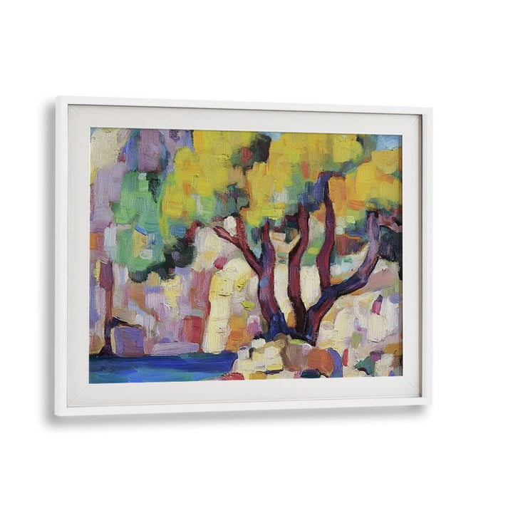 Beautiful artwork titled TREE BY THE WATER, enhancing outdoor decor with vibrant colors and natural artistry.