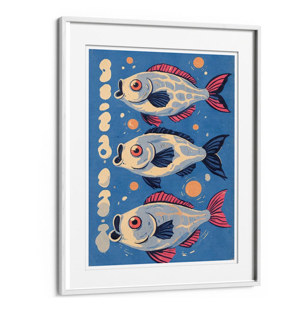 Vibrant artwork showcasing marine life in OCEANIC LIFE - FISHES II, BEACH PAINTINGS for a serene beach atmosphere.
