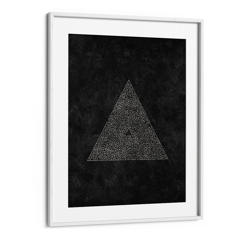 Stylish PYRAMID MAZE ESCAPE, GEOMETRIC ART PRINTS featuring intricate patterns, perfect for modern decor enthusiasts.