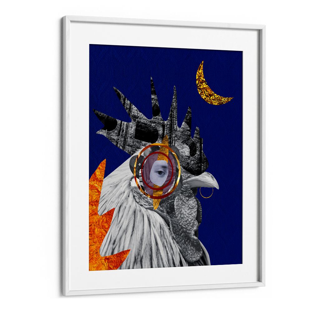 Bold and vibrant ROOSTER, SURREAL ART PRINTS, perfect for adding unique flair to your kitchen decor.