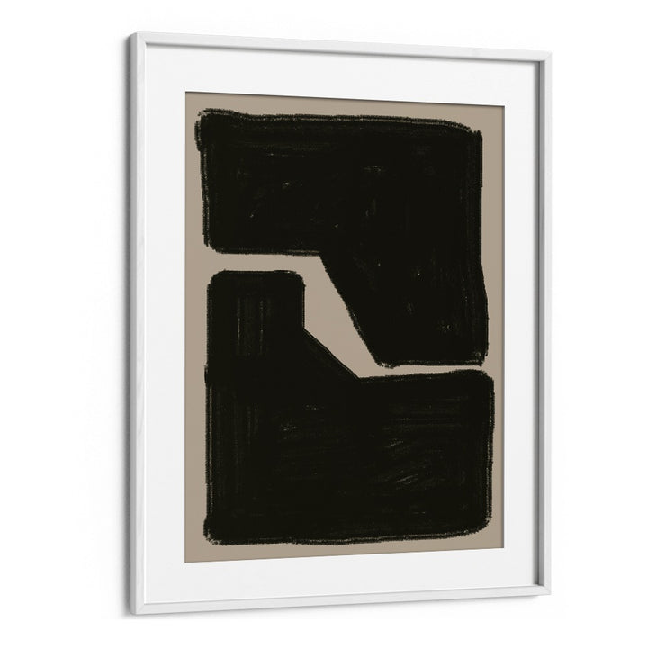 BLACK AND BEIGE COMPOSITION GEOMETRIC BY THE MIUUS STUDIO , ABSTRACT PAINTINGS, ABSTRACT ART PRINTS