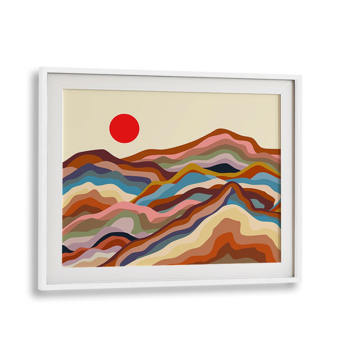 Colorful abstract landscape featuring the EARTHEN MAJESTY, LANDSCAPE PAINTINGS, perfect for enhancing home decor.