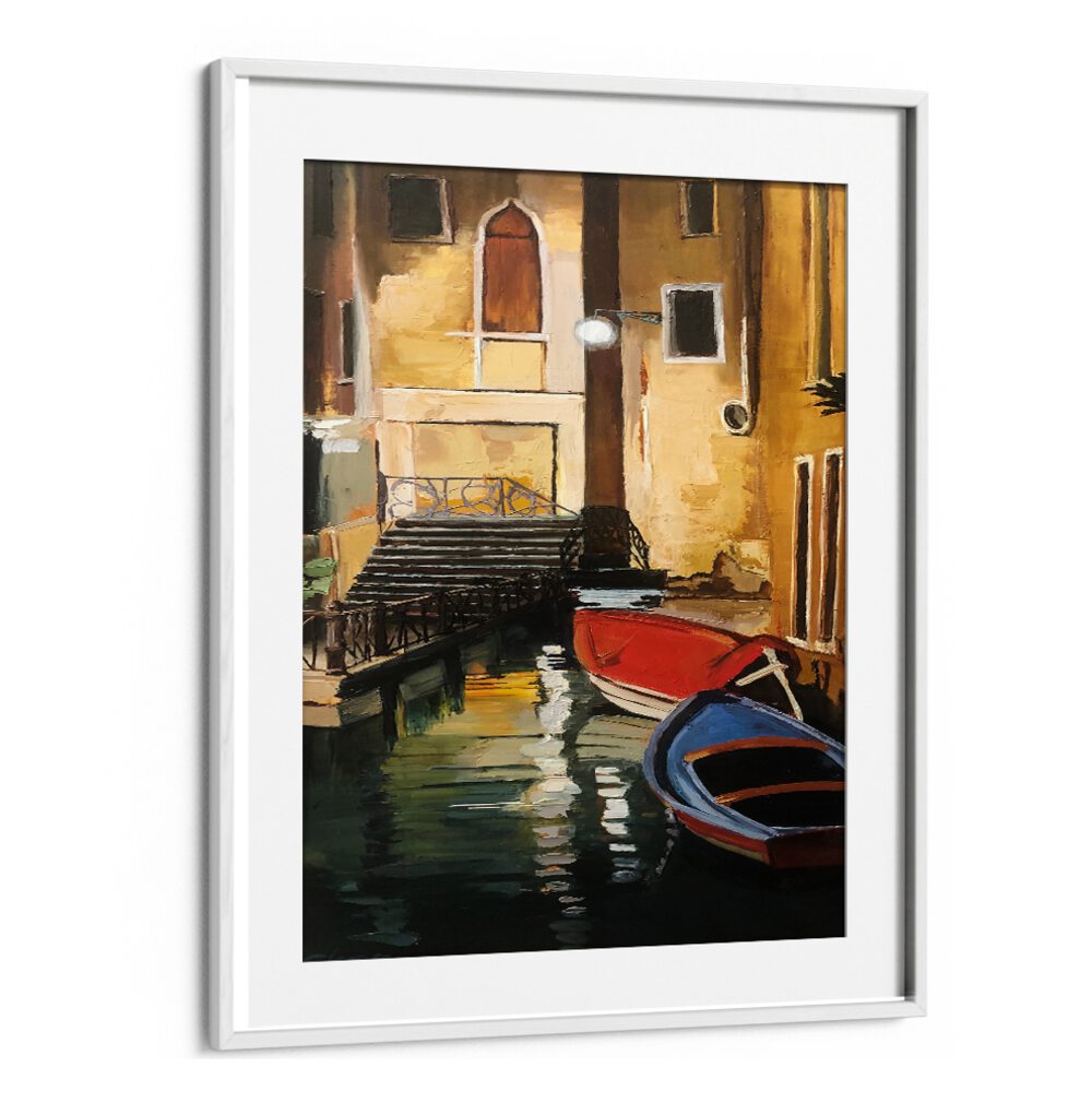 CANAL AT NIGHT , BEACH PAINTINGS