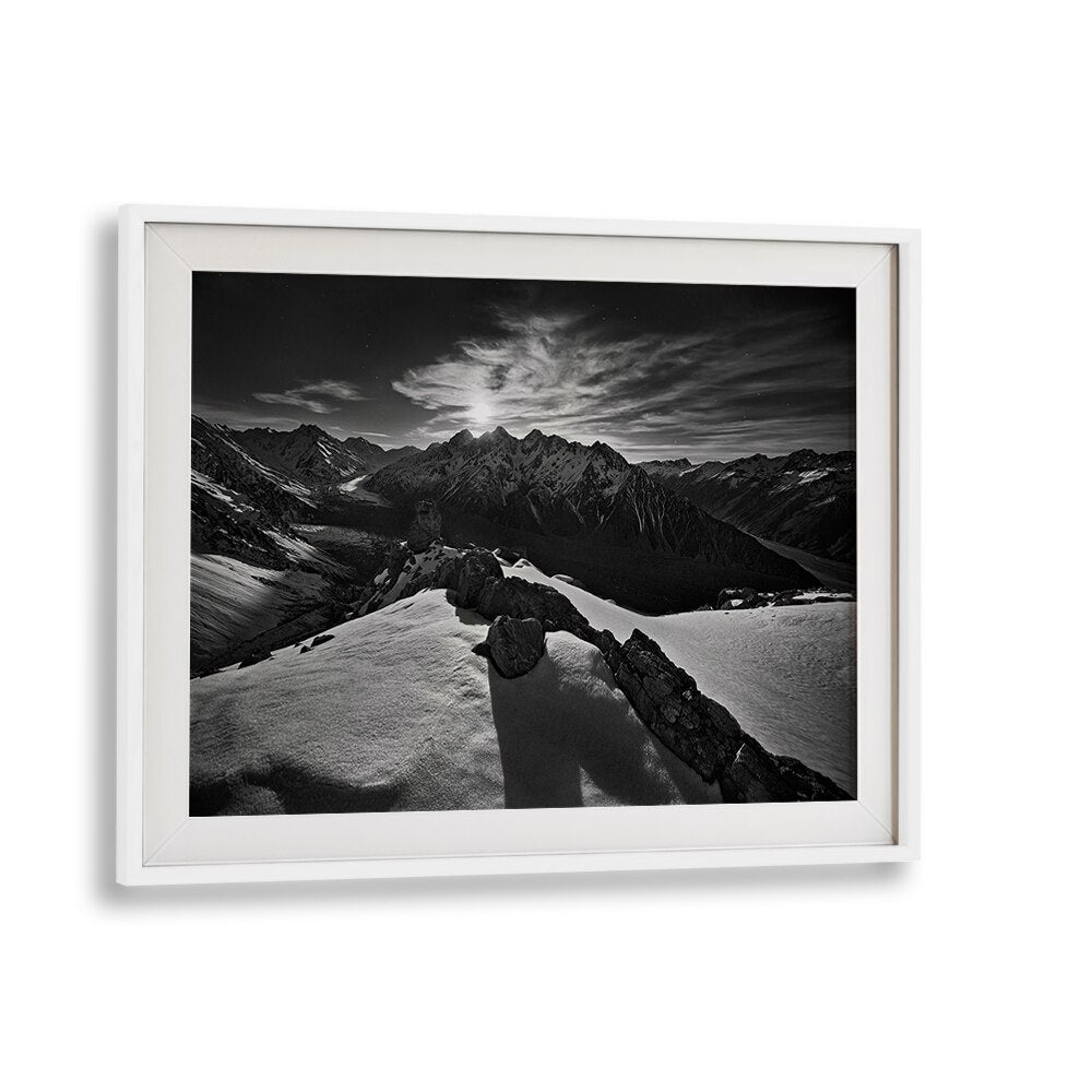 Stunning MOONLIGHT OVER TASMAN GLACIER, PHOTOGRAPHY PRINTS showcasing glacial beauty and serene nightscape vistas.