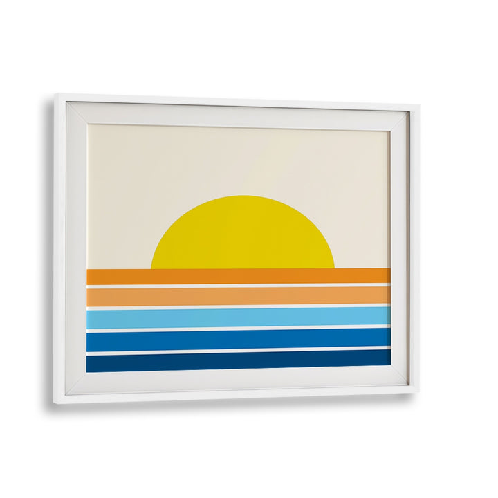 RETRO BEACH I , LANDSCAPE ART PRINTS , LANDSCAPE PAINTINGS