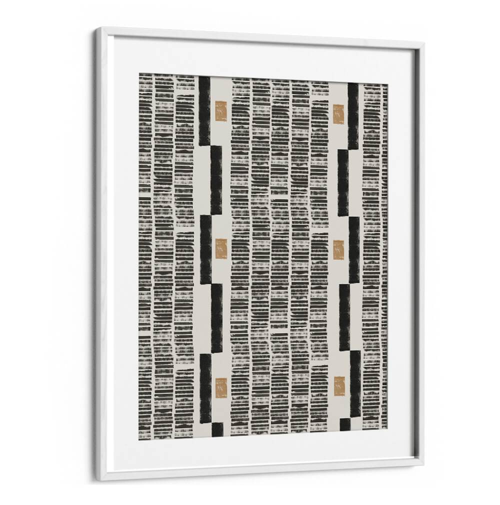 Elegant LINO CUT PATTERN NO.1, GEOMETRIC ART PRINTS showcasing modern artistry in stunning black and gold hues.