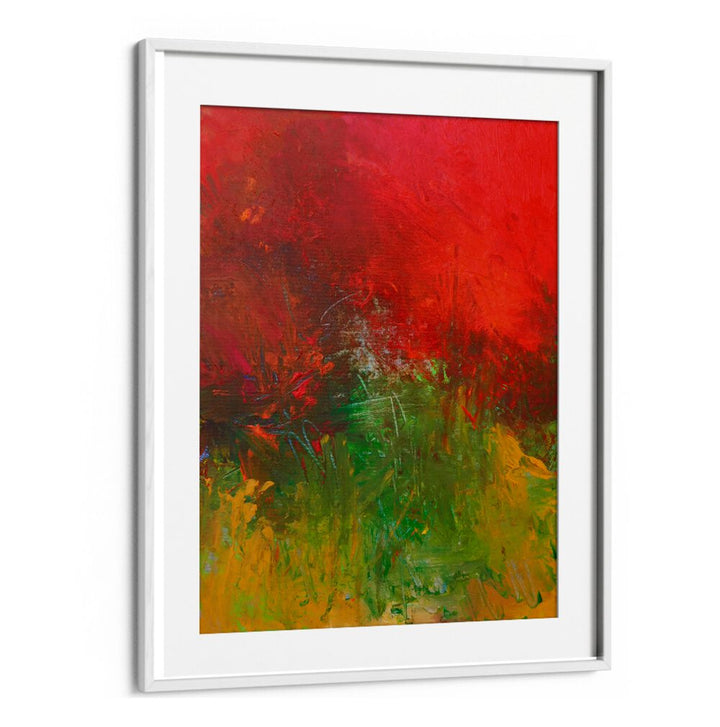 Vibrant TROPICS II, ABSTRACT PAINTINGS in red and green hues, perfect for transforming any living space.