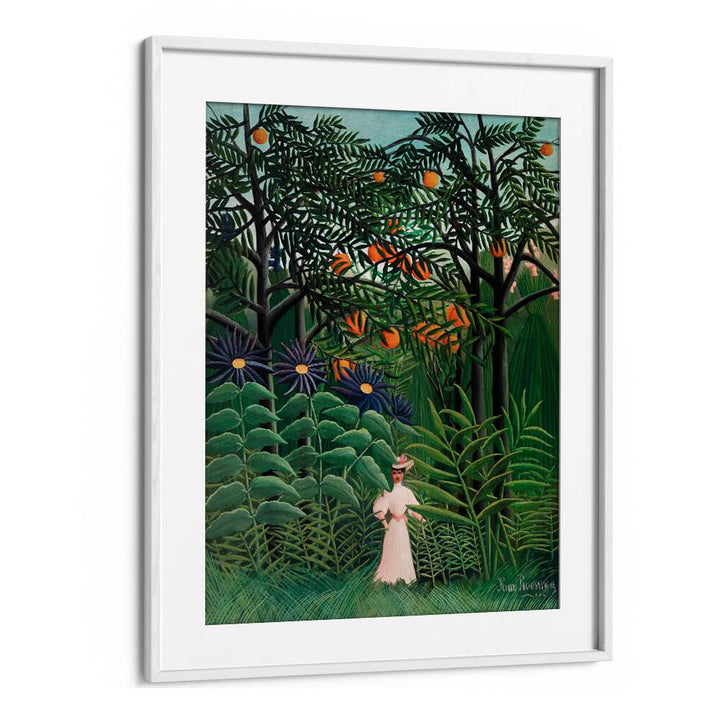 WOMAN WALKING IN AN EXOTIC FOREST (1905) , VINTAGE PAINTINGS