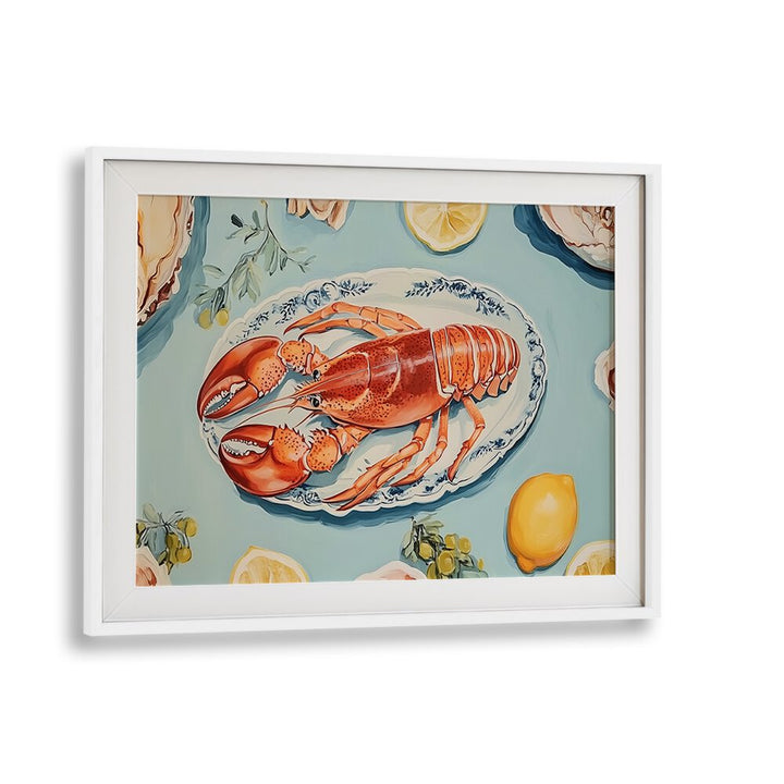 Vibrant GOURMET LOBSTER FEAST kitchen poster showcasing fresh lobster and lemon, perfect for culinary enthusiasts.