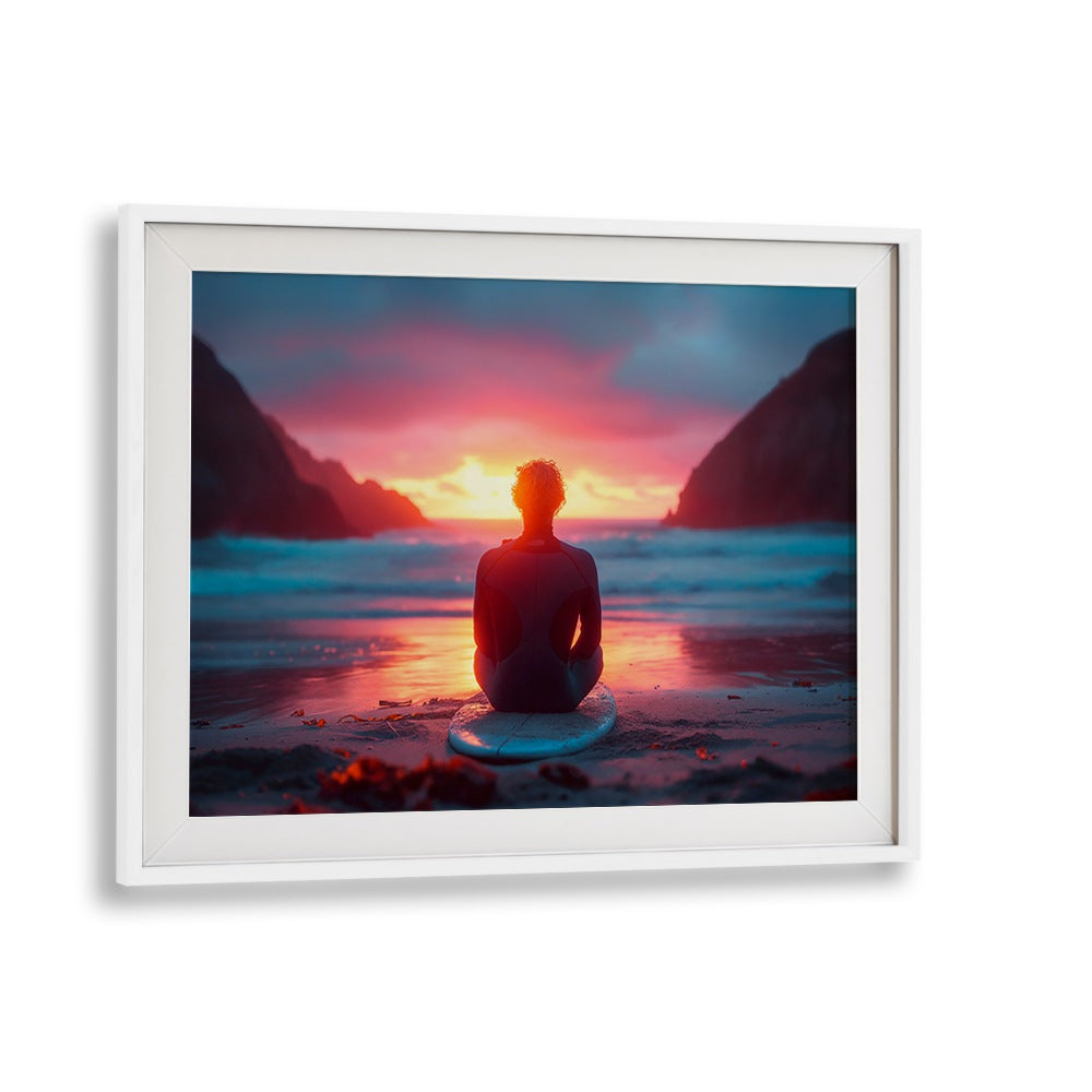 Relax by the shore with SURFSIDE SUNSET, BEACH PAINTINGS capturing vibrant colors of sunset by Philippe Hugonnard.