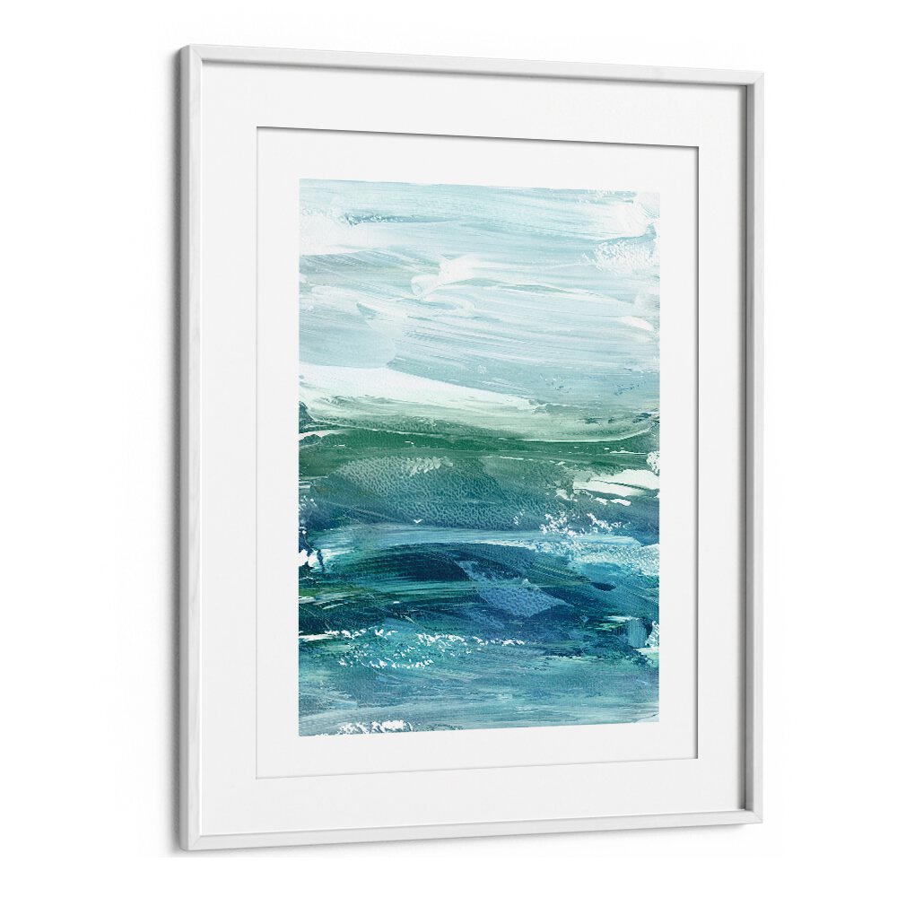 Stunning WAVES IN WAVES, ABSTRACT PAINTINGS in soothing greens and blues, perfect for enhancing your home decor.