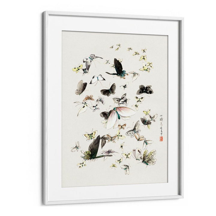 BUTTERFLIES AND MOTHS (1830-1850) BY KATSUSHIKA HOKUSAI, JAPANESE PAINTINGS