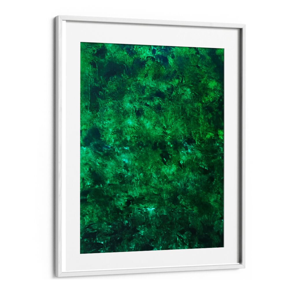 Enhance your decor with ABSTRACT DESIGN XII, ABSTRACT PAINTINGS featuring rich greens and captivating textures.