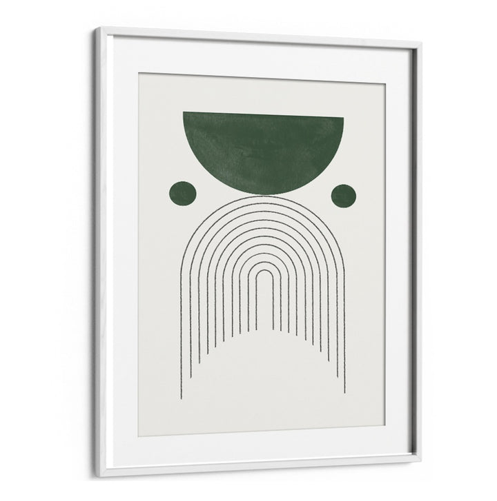 Stylish GREEN MID CENTURY MODERN NO.3, GEOMETRIC ART PRINTS featuring vibrant greens and soothing tones for your decor.