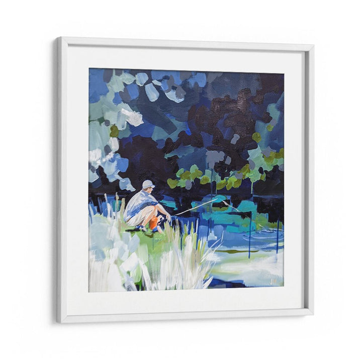 Tranquil GONE FISHIN, BEACH PAINTINGS artwork capturing seaside serenity, perfect for coastal-themed decor.
