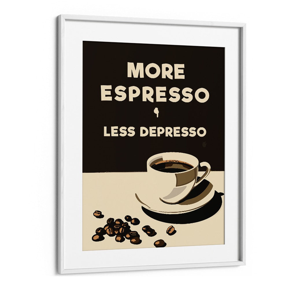 MORE ESPRESSO - LESS DEPRESSO BY ANDREAS MAGNUSSON, CAFE ART PRINTS , CAFE POSTERS