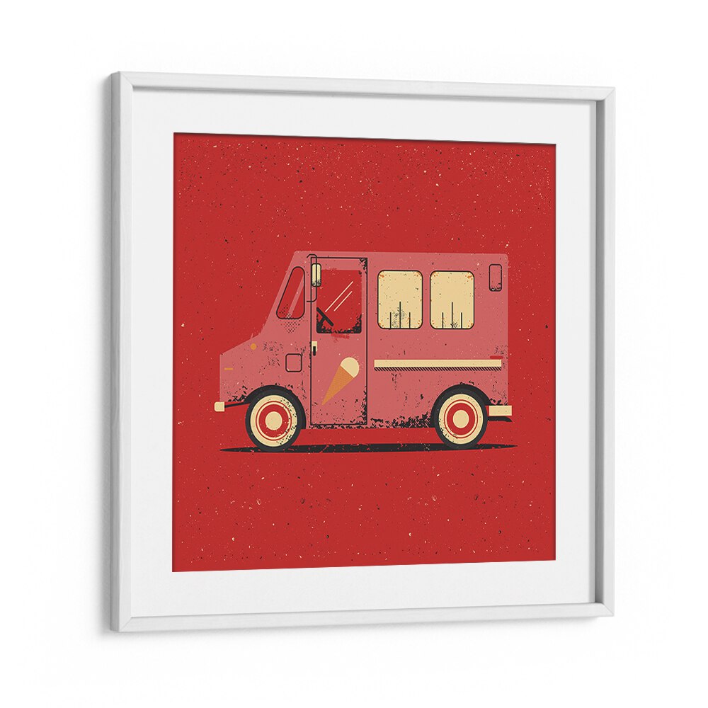 Whimsical art featuring THE ICE CREAM TRUCK, perfect for KIDS ROOM PAINTINGS to brighten any child's space.