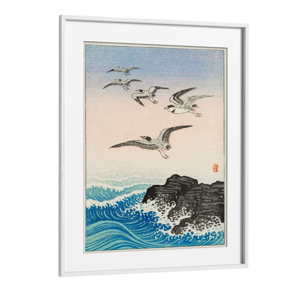 FIVE SEAGULLS ABOVE THE SEA (1900 - 1945)  , JAPANESE PAINTINGS , JAPANESE ART PRINTS