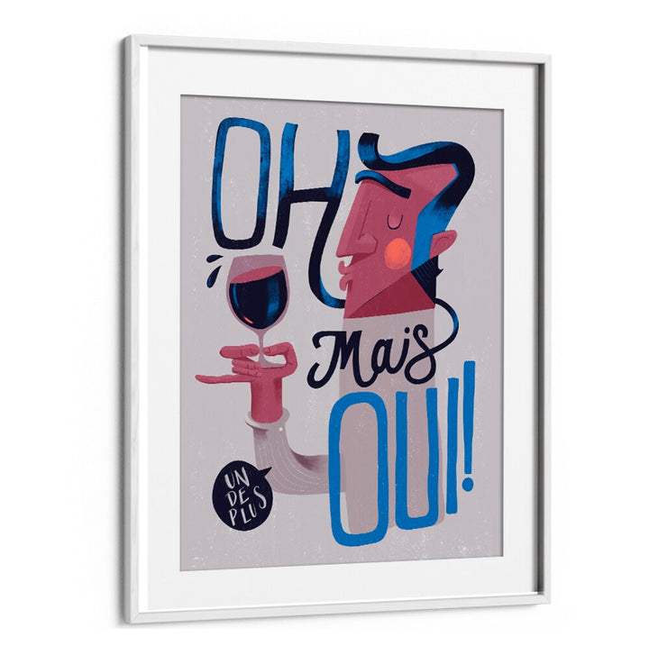 Playful artwork featuring "OH MAUS OUI, BAR," perfect for enhancing any cafe or bar setting.