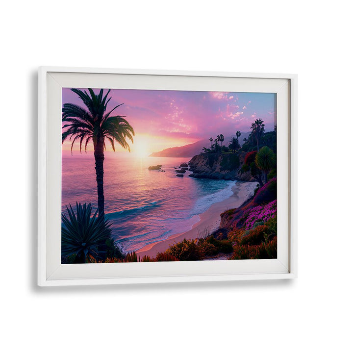 Vibrant PURPLE SUNSET IN LAGUNA BEACH, BEACH PAINTINGS capturing serene coastal beauty by Philippe Hugonnard.