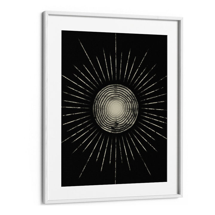 Stunning MIDNIGHT SUN ABSTRACTION, GEOMETRIC ART PRINTS featuring bold symmetry and 3D shapes to enhance your decor.