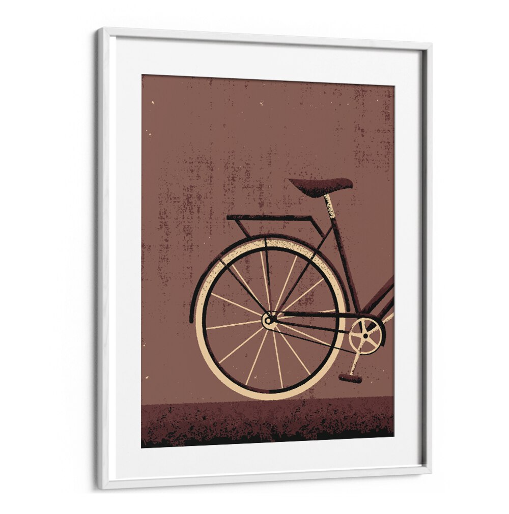 Stylish framed artwork featuring a vintage bicycle from THE VINTAGE CYCLE, SPORTS POSTERS collection.