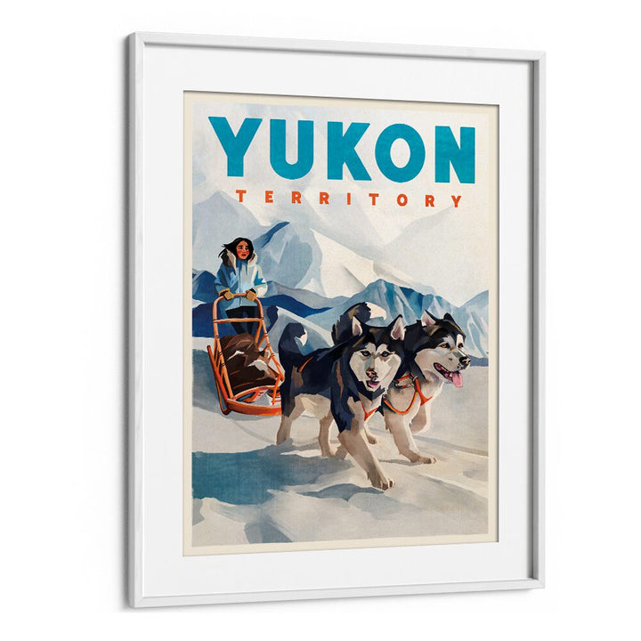 YUKON TERRITORY DOG SLED TRAVEL POSTER BY THE WHISKEY GINGER , TRAVEL POSTERS