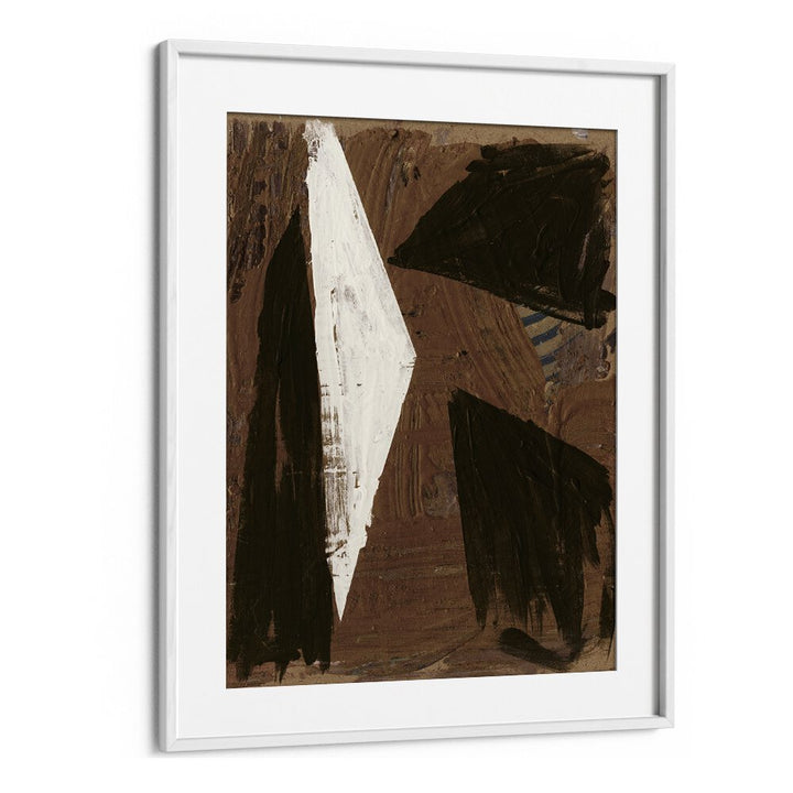 Abstract painting titled "ATTRACTION," featuring bold shapes and earthy tones, perfect for elegant decor.