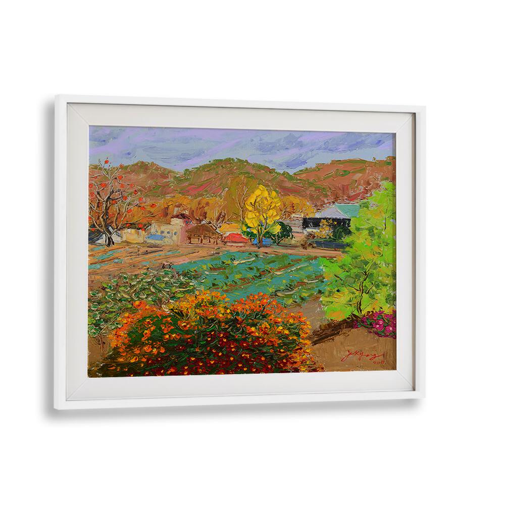 Vibrant CHRYSANTHEMUM VILLAGE, LANDSCAPE PAINTINGS showcasing a colorful scene of nature and rural charm.