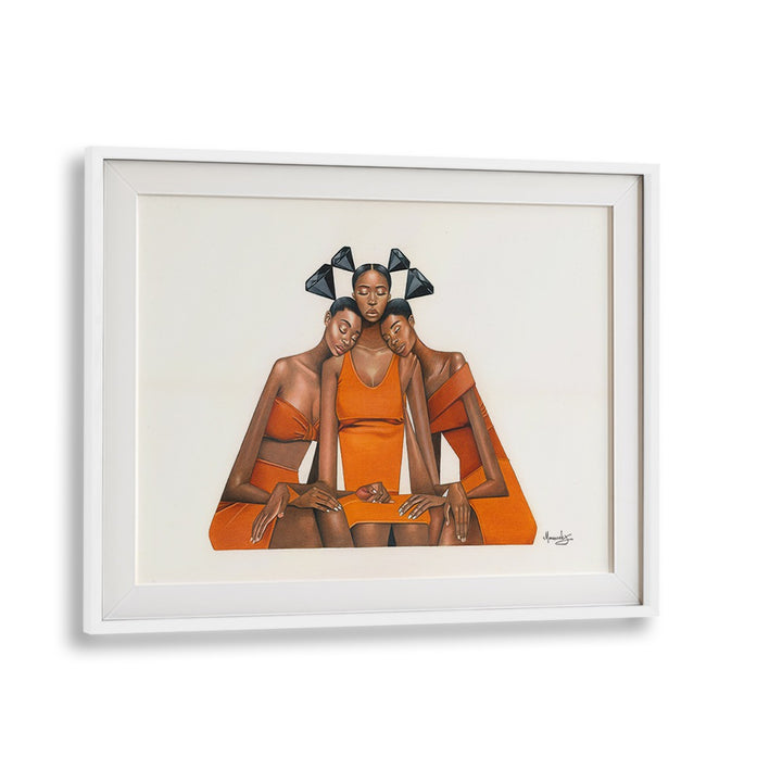Empower your space with BLACKDIAMOND(SISTERHOOD), unique AFRICAN ART PAINTINGS celebrating connection and strength.