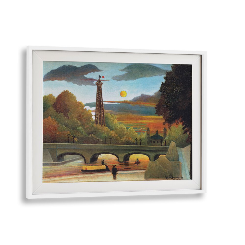 SEINE AND EIFFEL-TOWER IN THE SUNSET (1910) , VINTAGE PAINTINGS