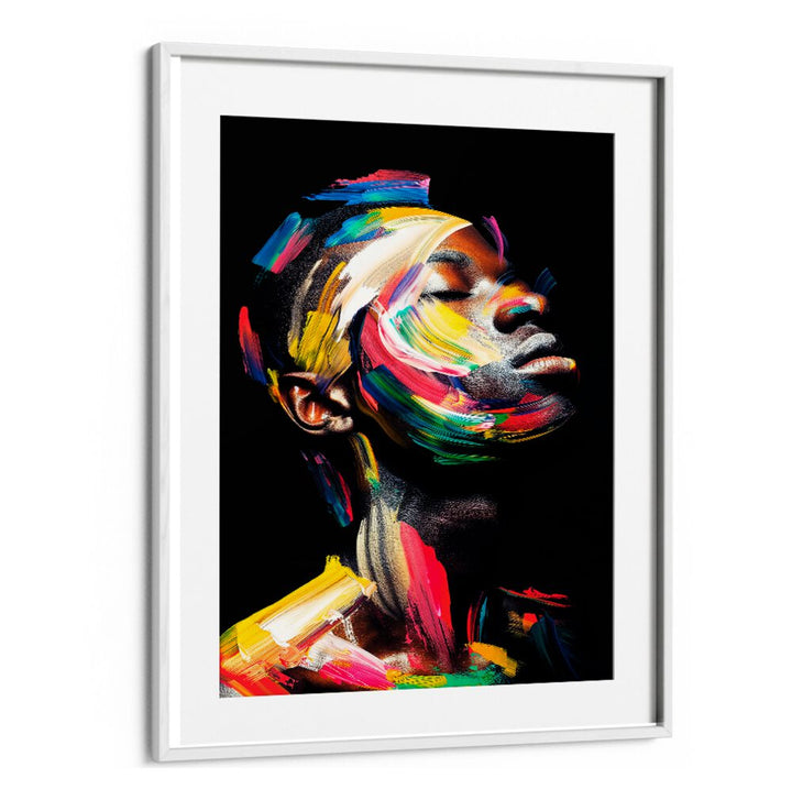 Colorful abstract artwork featuring the FACELESS X , ABSTRACT PAINTINGS by Philippe HUGONNARD, enhancing modern decor.