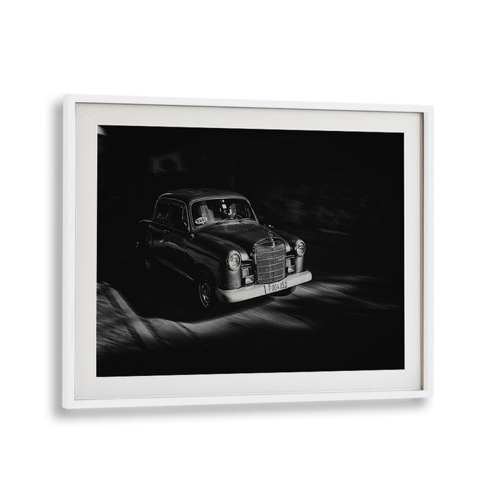 Classic car in dynamic lighting, showcasing urban life in HABANA STREET V, PHOTOGRAPHY PRINTS collection.
