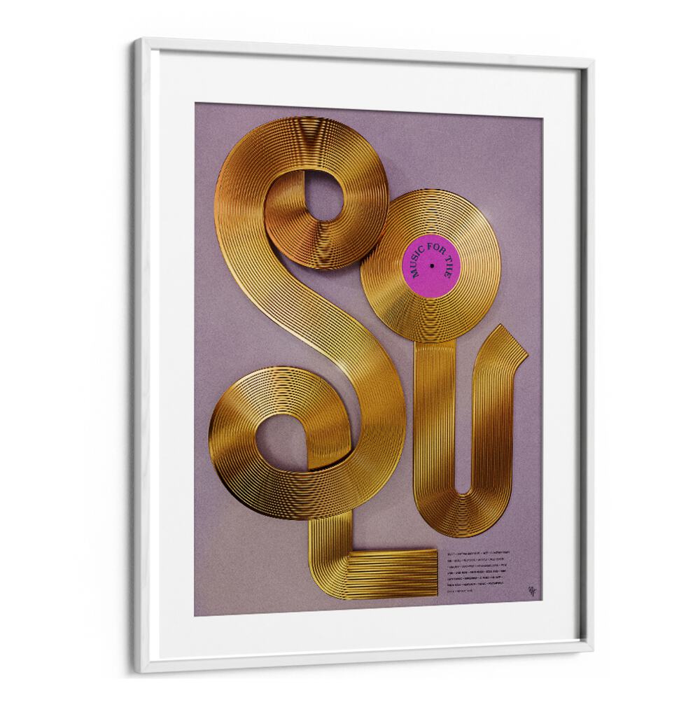 Stylish MUSIC FOR THE SOUL, MUSIC POSTERS feature golden design, perfect for elevating your living space ambiance.