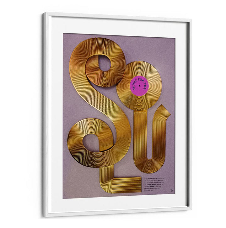 Stylish MUSIC FOR THE SOUL, MUSIC POSTERS feature golden design, perfect for elevating your living space ambiance.