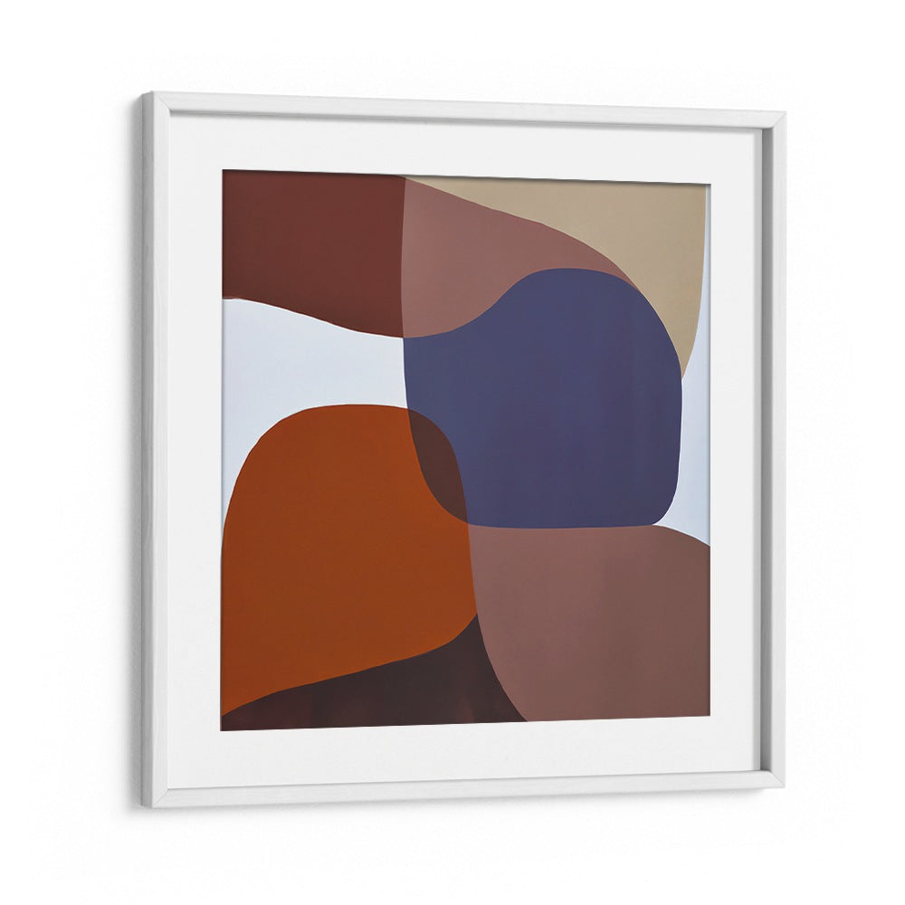VISION , ABSTRACT PAINTINGS featuring bold overlapping shapes in earthy tones, perfect for modern home décor by Whitemount.