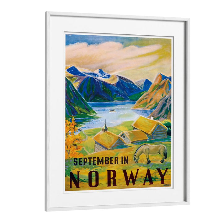 Stunning NORWAY, VINTAGE TRAVEL POSTERS showcasing breathtaking landscapes and culture in a vibrant design.