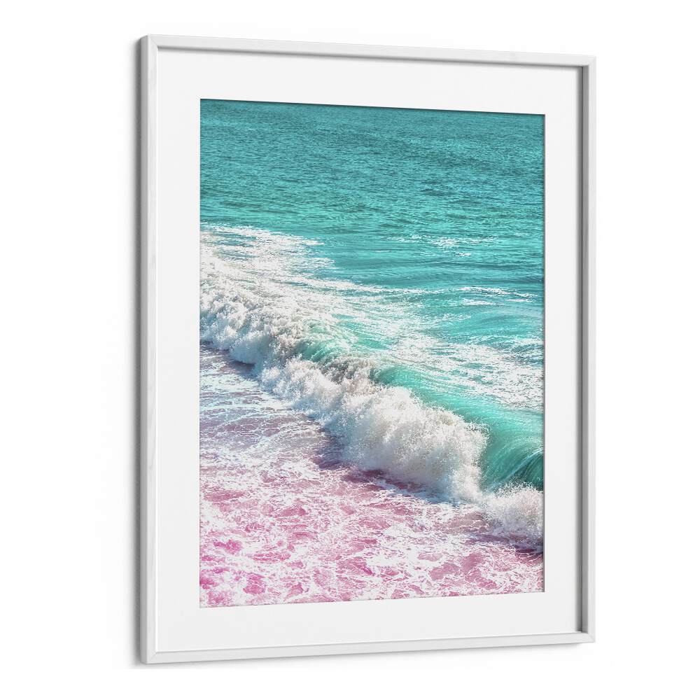 surreal painting - WAVES CRASHING IN PINK AND BLUE by Asianmonk