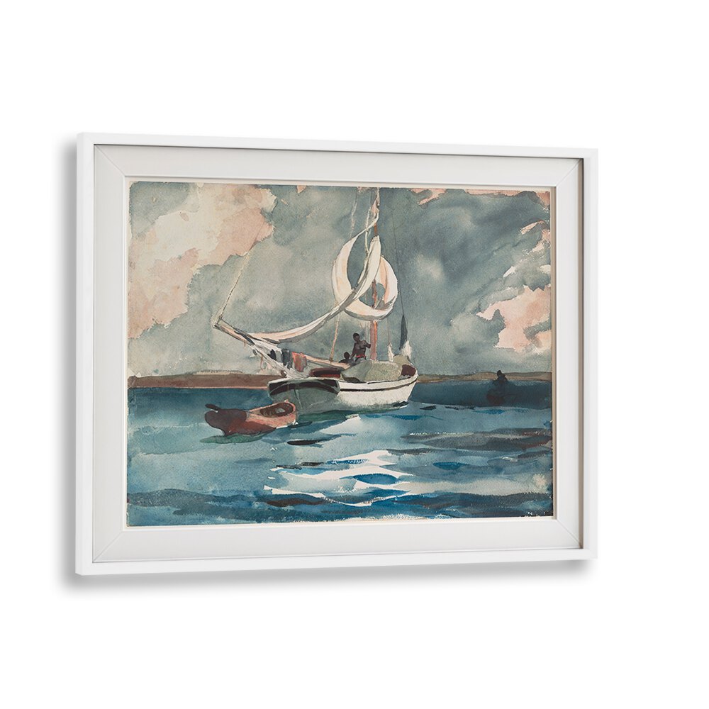 SLOOP, NASSAU  ,  VINTAGE PAINTINGS