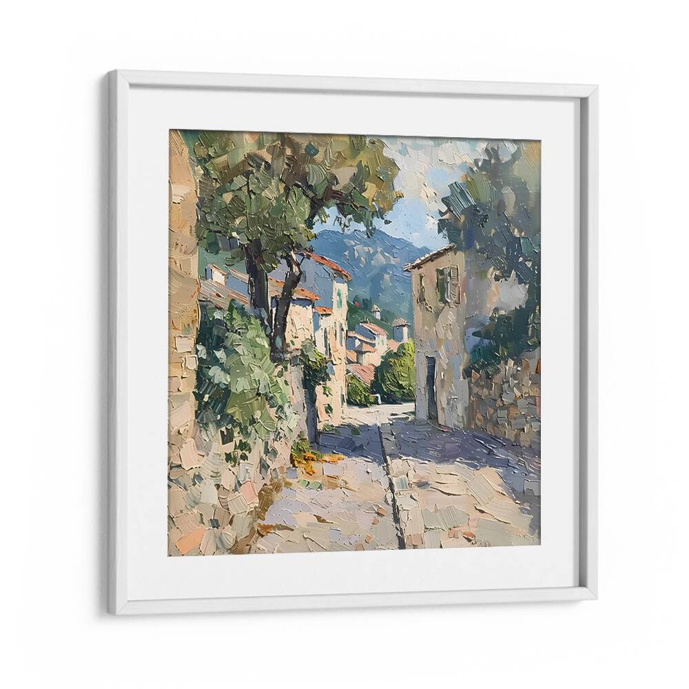 Vibrant alleyway scene capturing the essence of summer in STREET IN MALLORCA IV, perfect for Mediterranean charm lovers.