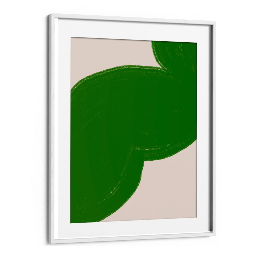 GREEN SHAPE COMPOSITION , ABSTRACT PAINTINGS