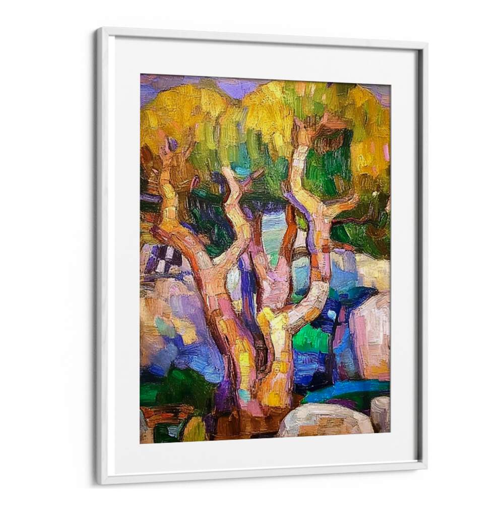Elegant TREE MALLORCA SPAIN artwork showcasing vibrant colors, perfect for enhancing home or garden tranquility.