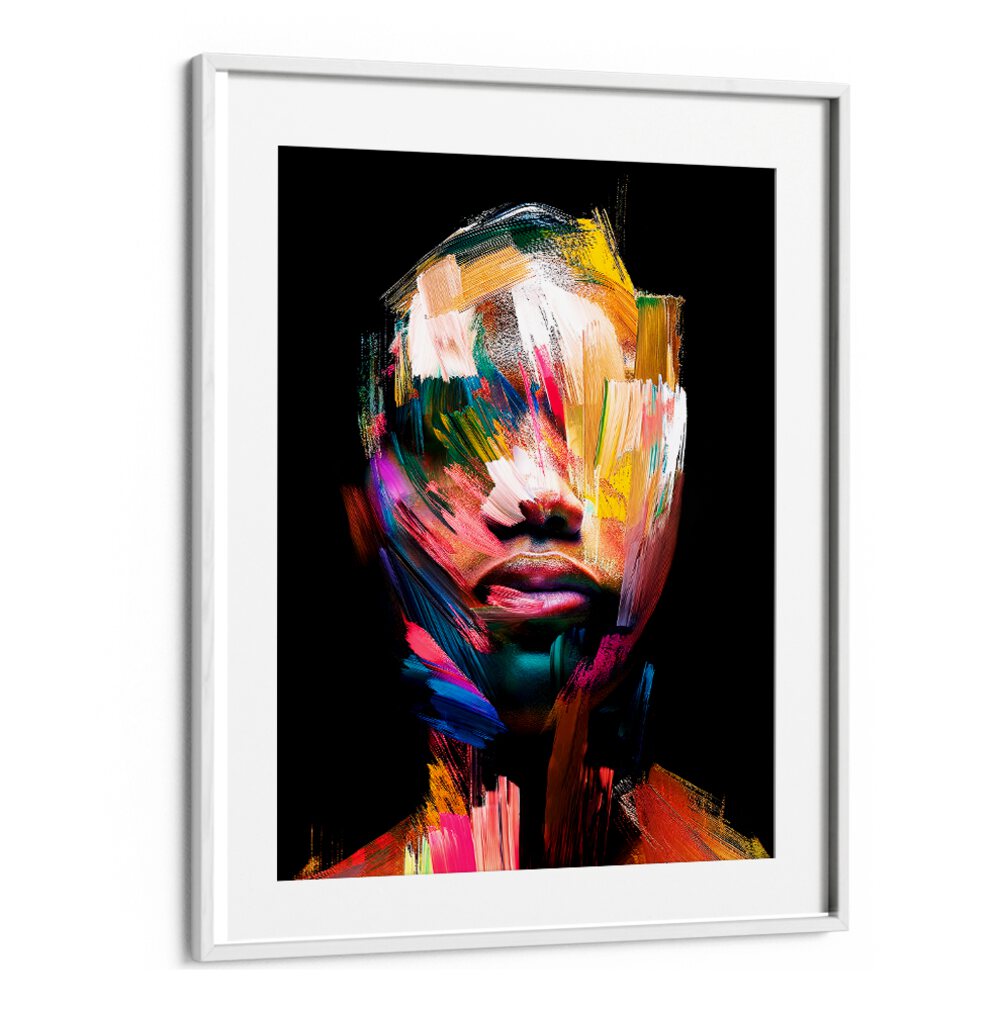 Vibrant colors meld in the FACELESS XII, ABSTRACT PAINTINGS by Philippe HUGONNARD, showcasing modern artistic expression.