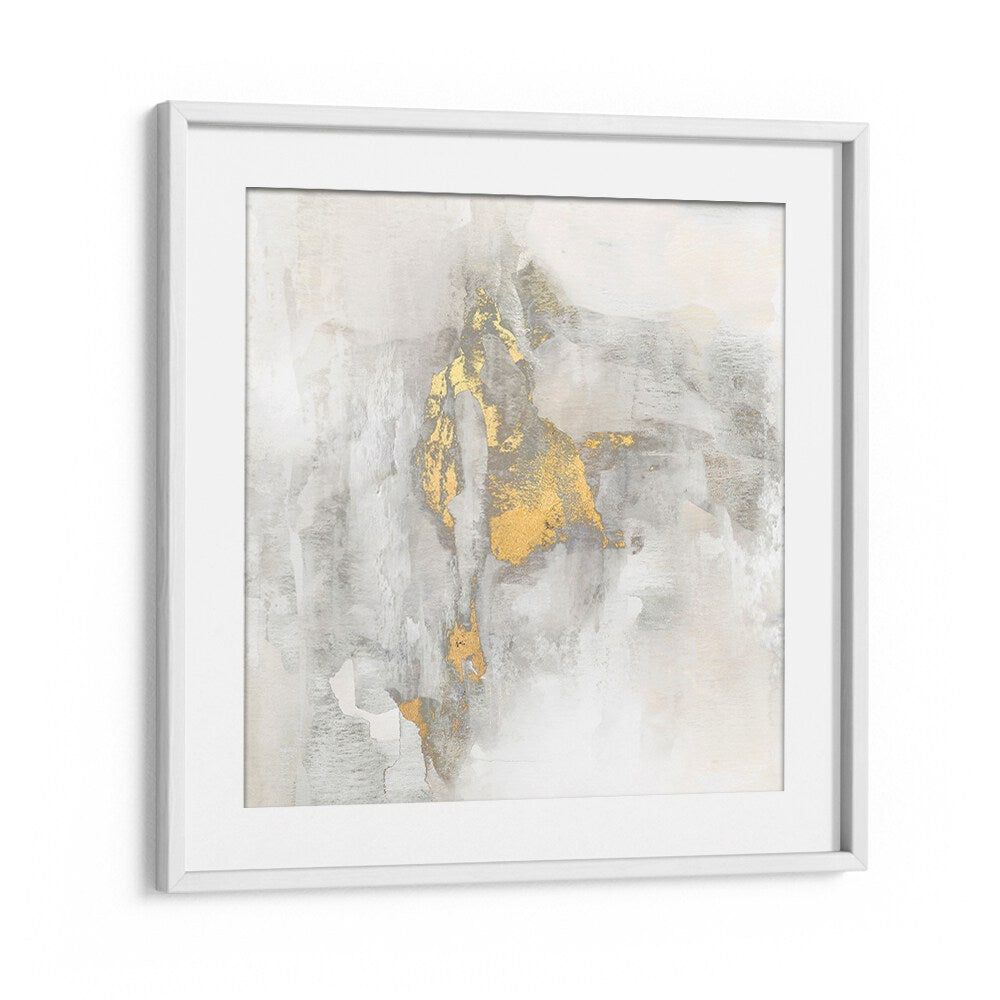 Stunning gold and gray tones in YOSEMITE FALLS II, ABSTRACT PAINTINGS, perfect for modern decor.
