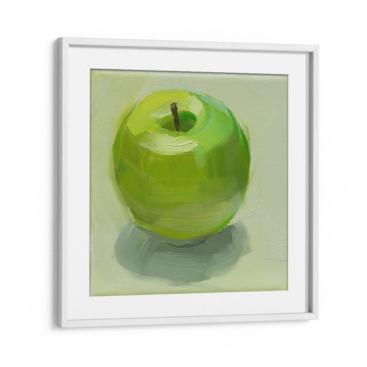 Vibrant green apple artwork for kitchen decor, perfect as GREEN APPLE, KITCHEN POSTERS to enhance culinary spaces.